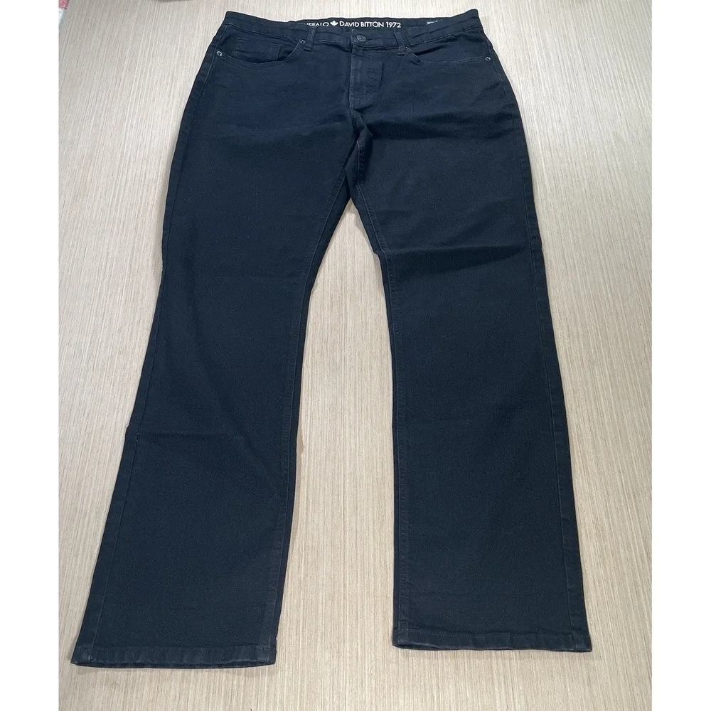 Buffalo David Bitton Driven-X Relaxed Straight Stretch Jeans Black 36x34
